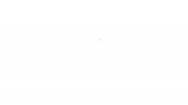 Icono de línea de espátula Barbacoa Negra sobre fondo blanco. Icono de espátula de cocina. Signo de espátula de barbacoa. Barbacoa y parrilla. Animación gráfica de vídeo 4K — Vídeo de stock