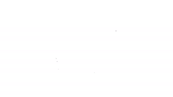 Café preto e ícone de linha de hambúrguer no fundo branco. Símbolo de comida rápida. Animação gráfica em movimento de vídeo 4K — Vídeo de Stock