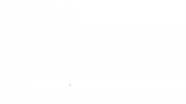 Beyaz arka plan üzerinde Black Hotel bina çizgi simgesi. 4k Video hareket grafik animasyon