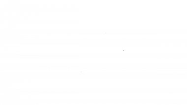 Siyah Piksel oklar dört yönde çizgi simgesi beyaz arka plan üzerinde. İmleç hareket işareti. 4k Video hareket grafik animasyon