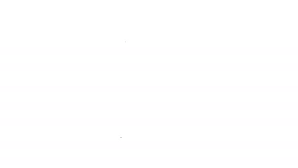 Potens için hap lar ile Siyah Tıp şişe, beyaz arka plan üzerinde afrodizyak çizgi simgesi. Erkekler ve kadınlar için seks hapları. 4k Video hareket grafik animasyon — Stok video