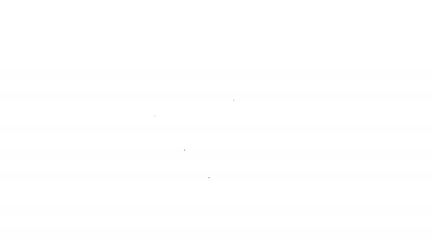 Preservativos pretos em pacote seguro ícone de linha de sexo no fundo branco. Símbolo de amor seguro. Método contraceptivo para homens. Animação gráfica em movimento de vídeo 4K — Vídeo de Stock