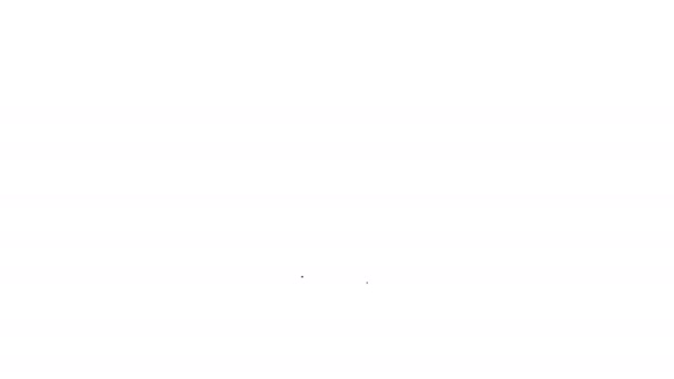 Vibratore Dildo nero per l'icona della linea di giochi sessuali su sfondo bianco. Giocattolo del sesso per adulti. Macchine per esercizi vaginali per intimo. Animazione grafica 4K Video motion — Video Stock