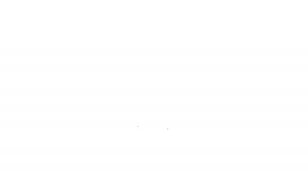 Vibromasseur de gode noir pour l'icône de ligne de jeux sexuels sur fond blanc. Jouet sexuel pour adulte. Machines d'exercice vaginal pour intime. Animation graphique de mouvement vidéo 4K — Video