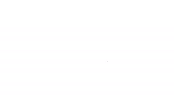 Esposas negras icono de línea sobre fondo blanco. Animación gráfica de vídeo 4K — Vídeo de stock