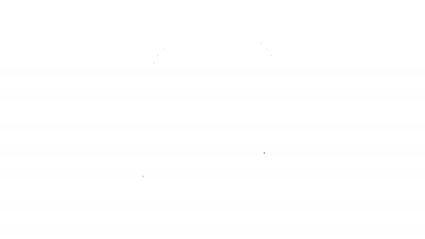 Schwarzes Hörbuch-Zeilensymbol auf weißem Hintergrund. Noten mit Buch. Audioguide-Schild. Online-Lernkonzept. 4k Video Motion Graphic Animation — Stockvideo