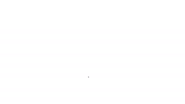 Black Icono de línea de libro abierto sobre fondo blanco. Animación gráfica de vídeo 4K — Vídeos de Stock
