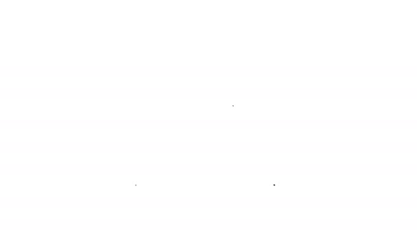 Black Crossed icona linea di matita su sfondo bianco. Segno educativo. Strumenti di disegno e didattici. Simbolo dell'ufficio scolastico. Animazione grafica 4K Video motion — Video Stock