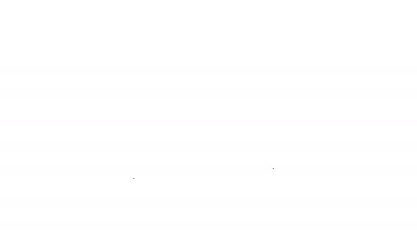 Icona linea righello triangolare nero su sfondo bianco. Simbolo dritto. Simbolo geometrico. Animazione grafica 4K Video motion — Video Stock