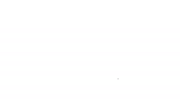 Ícone de linha de régua triangular preta no fundo branco. Símbolo simples. Símbolo geométrico. Animação gráfica em movimento de vídeo 4K — Vídeo de Stock