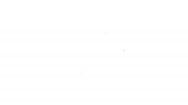白い背景の4方向線アイコンの黒いピクセル矢印。カーソル移動記号。4kビデオモーショングラフィックアニメーション — ストック動画