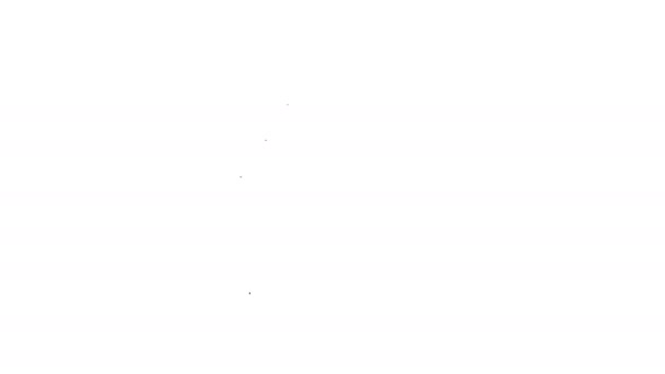 Zwarte lade met document lijn pictogram op witte achtergrond. Archief papierlade. Lade van de CAB-bestand. Kantoormeubilair. 4k video Motion grafische animatie — Stockvideo