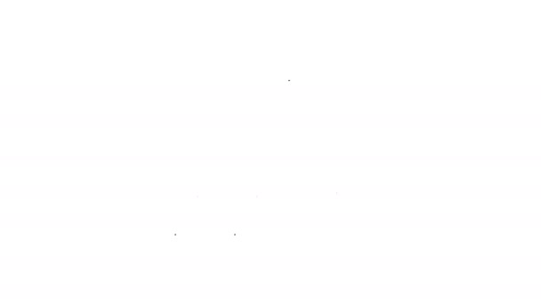 Pastas de escritório preto com papéis e documentos ícone de linha no fundo branco. Ligantes de escritório. Arquivo de pasta sinal. Animação gráfica em movimento de vídeo 4K — Vídeo de Stock