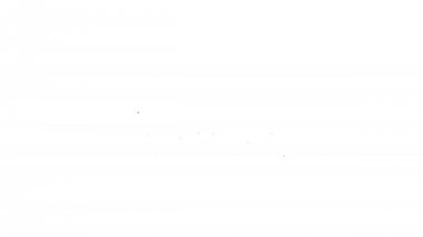 Beyaz arka plan üzerinde Siyah Burger satır simgesi. Hamburger simgesi. Cheeseburger sandviç işareti. 4k Video hareket grafik animasyon