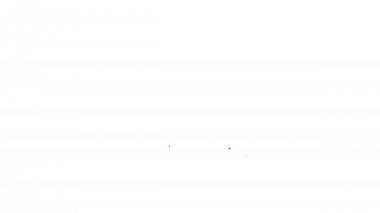 Beyaz arka plan üzerinde tente hattı simgesi ile Siyah Fast street gıda sepeti. Şehir köşkü. 4k Video hareket grafik animasyon