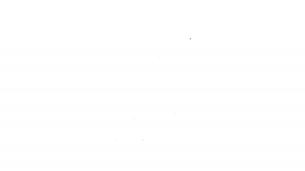 Zwarte harde schijf met schroevendraaier en moersleutel lijn pictogram op witte achtergrond. Aanpassing, service, instelling, onderhoud, reparatie, bevestiging. 4k video Motion grafische animatie — Stockvideo