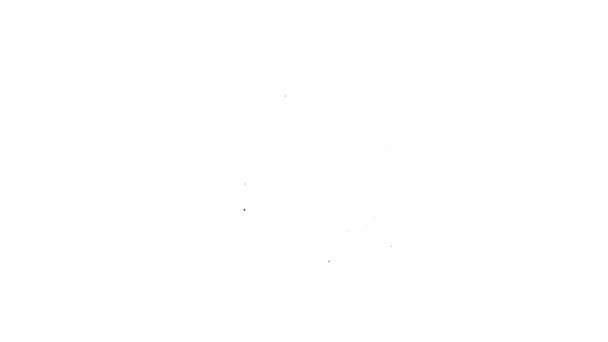 Zwarte radio met schroevendraaier en moersleutel lijn pictogram op witte achtergrond. Aanpassing, service, instelling, onderhoud, reparatie, bevestiging. 4k video Motion grafische animatie — Stockvideo