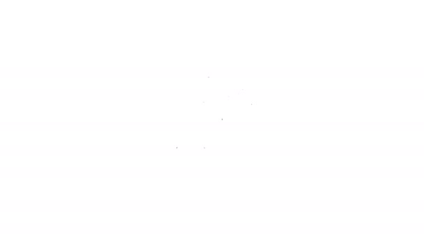 Zwarte polshorloge met schroevendraaier en moersleutel lijn pictogram op witte achtergrond. Aanpassing, service, instelling, onderhoud, reparatie, bevestiging. 4k video Motion grafische animatie — Stockvideo