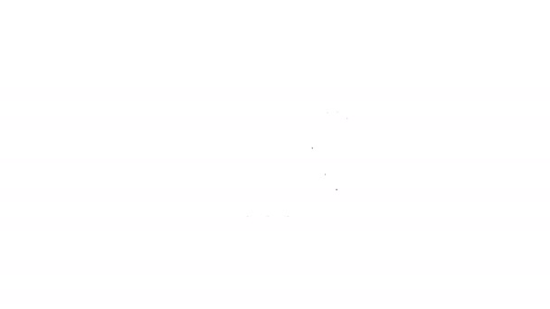 Zwarte airconditioner met schroevendraaier en moersleutel lijn pictogram op witte achtergrond. Aanpassing, service, instelling, onderhoud, reparatie, bevestiging. 4k video Motion grafische animatie — Stockvideo