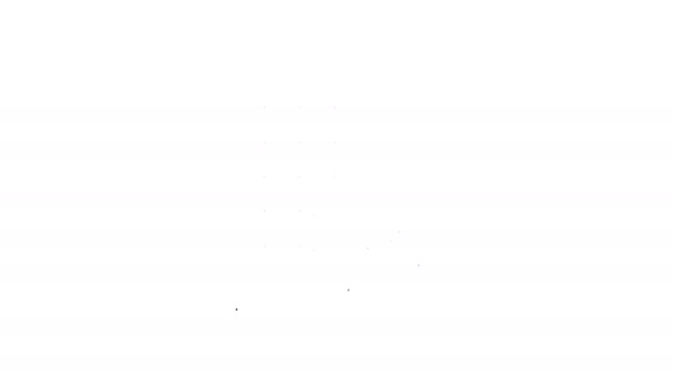 Svarta mobilappar med skruvmejsel och skiftnyckel linje ikon på vit bakgrund. Justering, service, inställning, underhåll, reparation, fixering. 4K video rörelse grafisk animation — Stockvideo