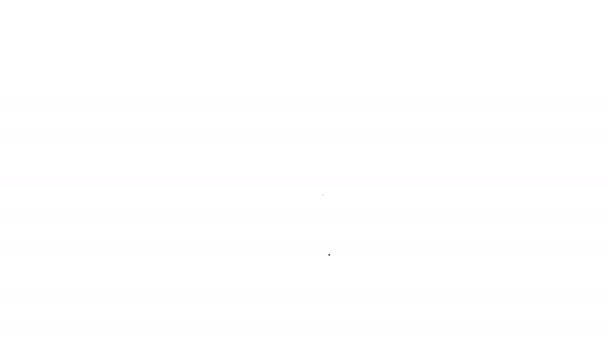 Черный значок бутылки Кетчуп линии на белом фоне. Знак горячего перца чили. Барбекю и гриль-символ барбекю. Видеографическая анимация 4K — стоковое видео