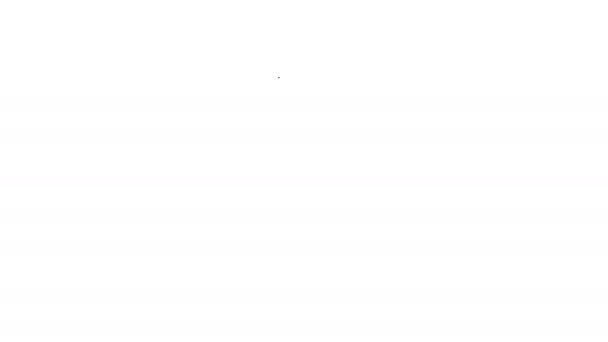 Icono de línea de botella de Ketchup negro sobre fondo blanco. Animación gráfica de vídeo 4K — Vídeo de stock