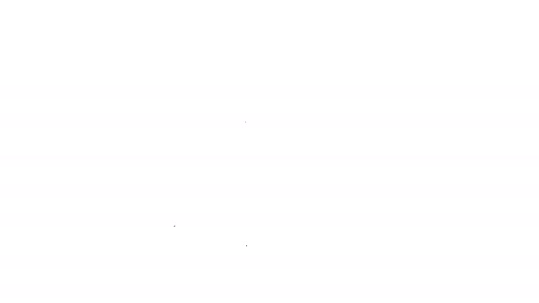 Ícone de linha preto Nachos no fundo branco. Tortilhas ou tortilhas de nachos. Comida tradicional mexicana. Animação gráfica em movimento de vídeo 4K — Vídeo de Stock