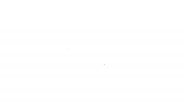 Черный тако с иконкой тортильи на белом фоне. Традиционный мексиканский фаст-фуд. Видеографическая анимация 4K — стоковое видео