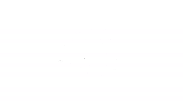 Donut preto com ícone de linha de esmalte doce no fundo branco. Animação gráfica em movimento de vídeo 4K — Vídeo de Stock
