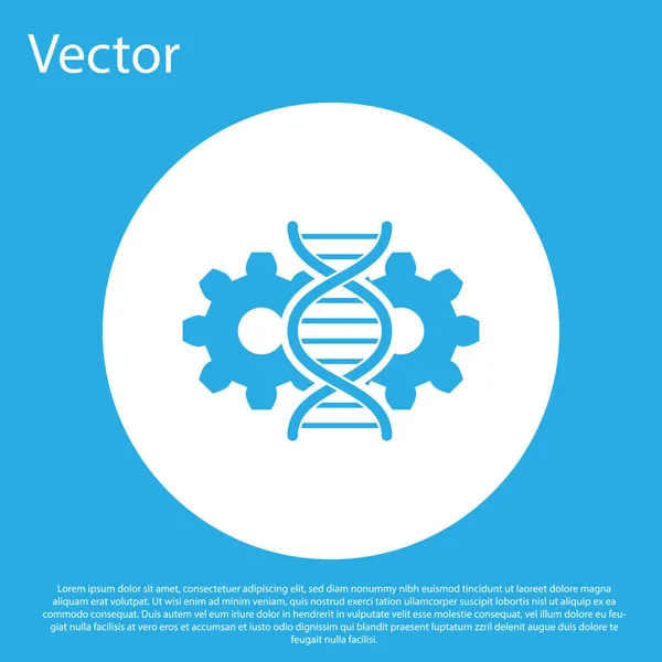 Icona di editing Blue Gene isolata su sfondo blu. Ingegneria genetica. Ricerche sul DNA, ricerche. Pulsante cerchio bianco. Design piatto. Illustrazione vettoriale — Vettoriale Stock