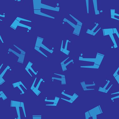 Düşen su damlası simgesi mavi arka plan üzerinde izole dikişsiz desen ile Mavi Su musluk. Vektör İllüstrasyonu