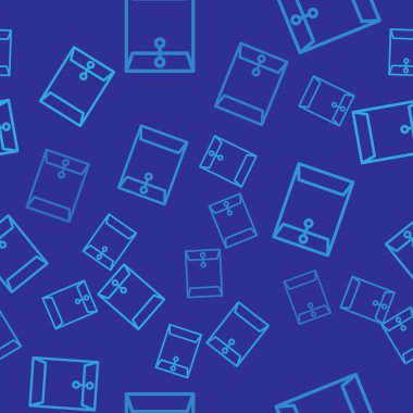 Mavi Zarf simgesi mavi arka plan üzerinde sorunsuz desen izole. E-posta ileti mektubu simgesi. Vektör İllüstrasyonu