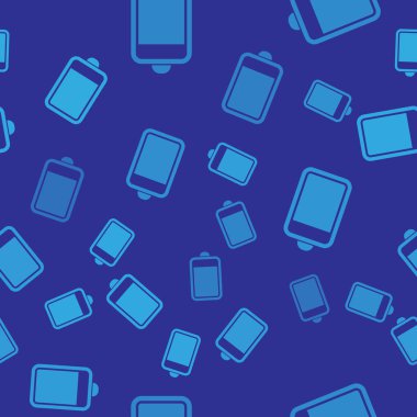 Mavi Pil simgesi mavi arka plan üzerinde sorunsuz desen izole. Vektör İllüstrasyonu