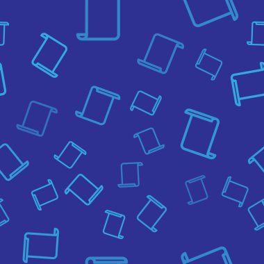 Mavi Kağıt kaydırma simgesi mavi arka plan üzerinde sorunsuz desen izole. Tuval kaydırma işareti. Vektör İllüstrasyonu