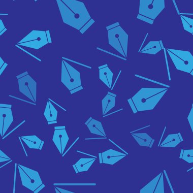 Mavi Dolma kalem ucu simgesi mavi arka plan üzerinde sorunsuz desen izole. Kalem alet işareti. Vektör İllüstrasyonu