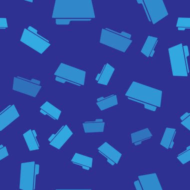 Mavi Klasör simgesi mavi arka planda sorunsuz desen yalıtılmış. Vektör İllüstrasyonu