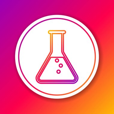 Renk Test tüpü ve mavar - kimyasal laboratuvar test hattı simgesi renk arka plan izole. Daire beyaz düğme. Vektör İllüstrasyonu