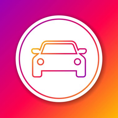 Renk arka planda yalıtılmış renkli Araç çizgi simgesi. Daire beyaz düğme. Vektör İllüstrasyonu