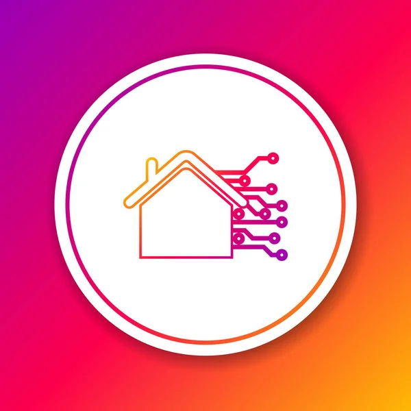 Kleur Smart Home Line icoon geïsoleerd op kleur achtergrond. Afstandsbediening. Witte cirkel knop. Vector illustratie — Stockvector