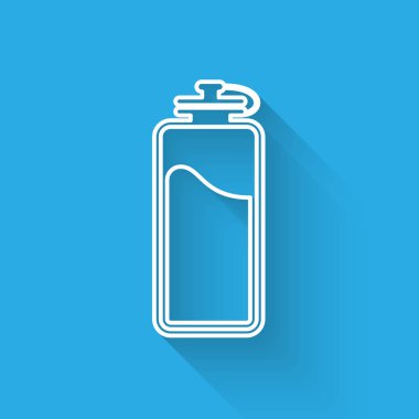 Uzun gölge ile izole su simgesi ile Beyaz Spor şişe. Vektör İllüstrasyonu