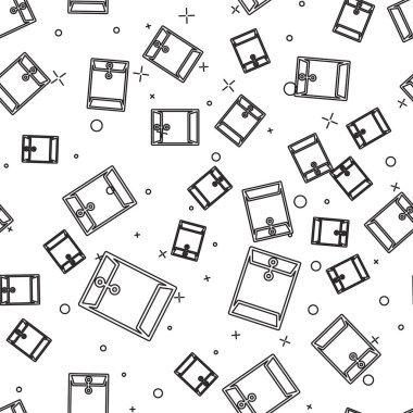 Siyah Zarf simgesi beyaz arka plan üzerinde sorunsuz desen izole. E-posta ileti mektubu simgesi. Vektör İllüstrasyonu