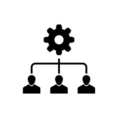 Siyah Kurşun yönetimi simgesi beyaz arka planda yalıtılmış. Vektör İllüstrasyonu