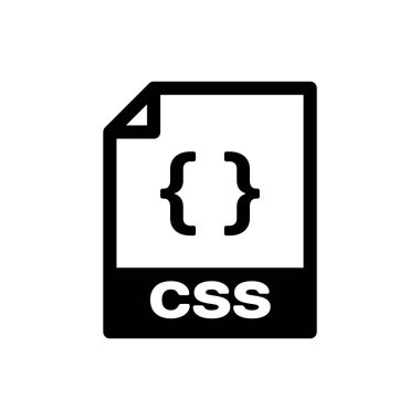 Siyah Css dosya belge simgesi. Css düğme simgesini yalıtılmış olarak indirin. Css dosya sembolü. Vektör İllüstrasyonu