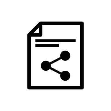 Black Share dosya simgesi yalıtılmış. Dosya paylaşımı. Dosya aktarım işareti. Vektör İllüstrasyonu