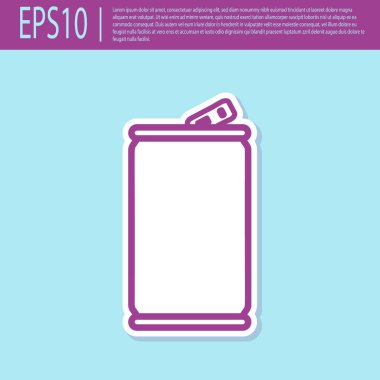 Retro mor Alüminyum turkuaz arka plan üzerinde izole simgesi olabilir. Vektör İllüstrasyonu