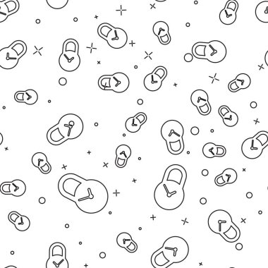 Saat simgesi beyaz arka plan üzerinde izole dikişsiz desen ile Siyah Asma Kilit. Zaman kontrolü konsepti. Kilit ve geri sayım, son tarih, zamanlama, planlama sembolü. Vektör İllüstrasyonu