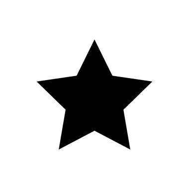 Siyah Yıldız simgesi beyaz arka planda yalıtılmış. Favori, en iyi reyting, ödül sembolü. Vektör İllüstrasyonu