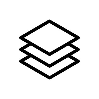 Beyaz arka planda yalıtılmış Siyah Katmanlar simgesi. Vektör İllüstrasyonu