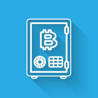 Uzun gölge ile izole kazık satır simgesibeyaz Kanıtı. Kripto para ekonomisi ve finans tahsilatı. Vektör İllüstrasyonu