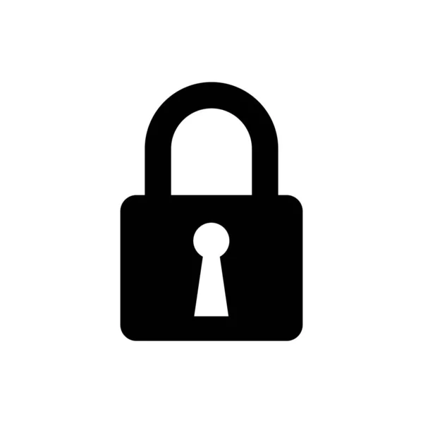 Icono de Black Lock aislado. Señal de candado cerrada. Concepto de seguridad cibernética. Protección de datos digital. Seguridad. Ilustración vectorial — Archivo Imágenes Vectoriales